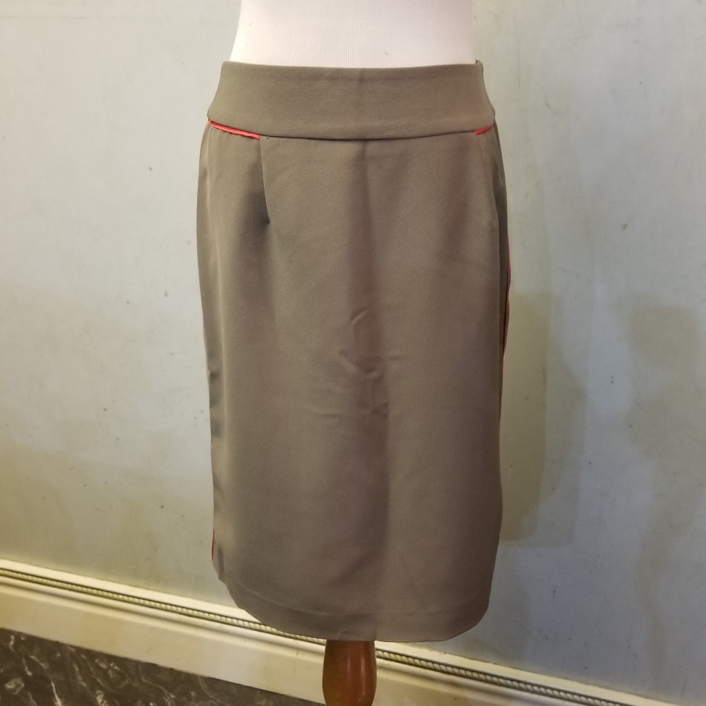 Banana Republic taupe detailed pencil skirt women's size 6 (S3)